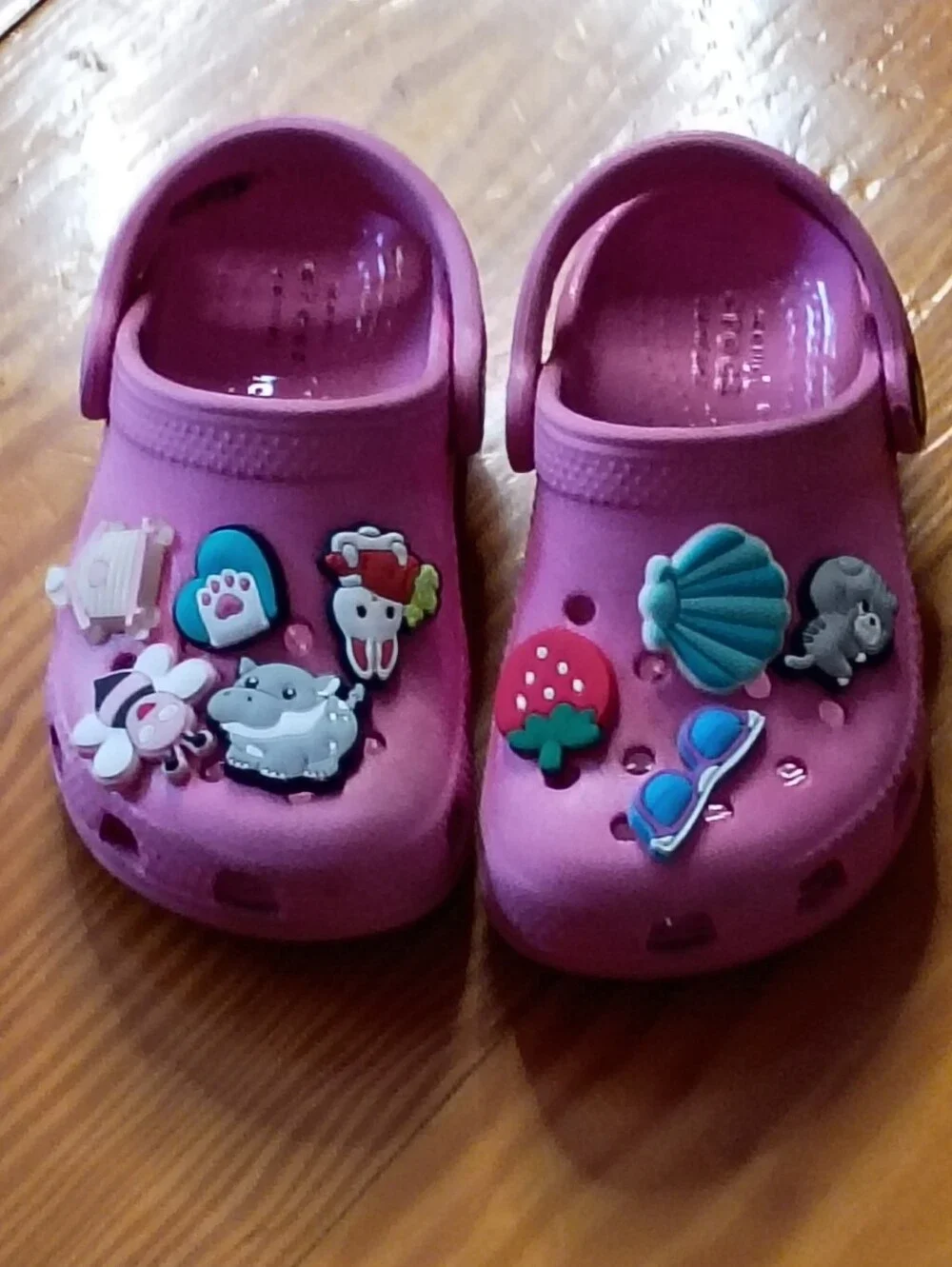 Pink Crocs with jibbitz